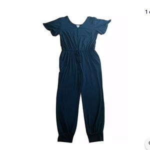 LULAROE XOE solid black jumpsuit sz 2X plus curvy